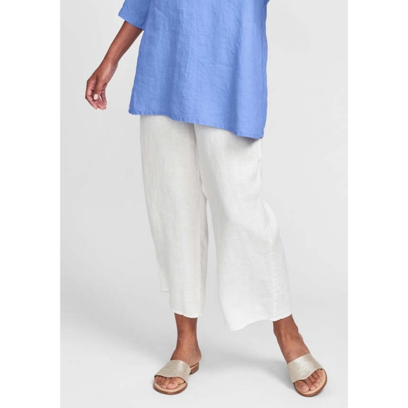 Flax Floods Linen Pants Size Large White - Picture 2 of 16